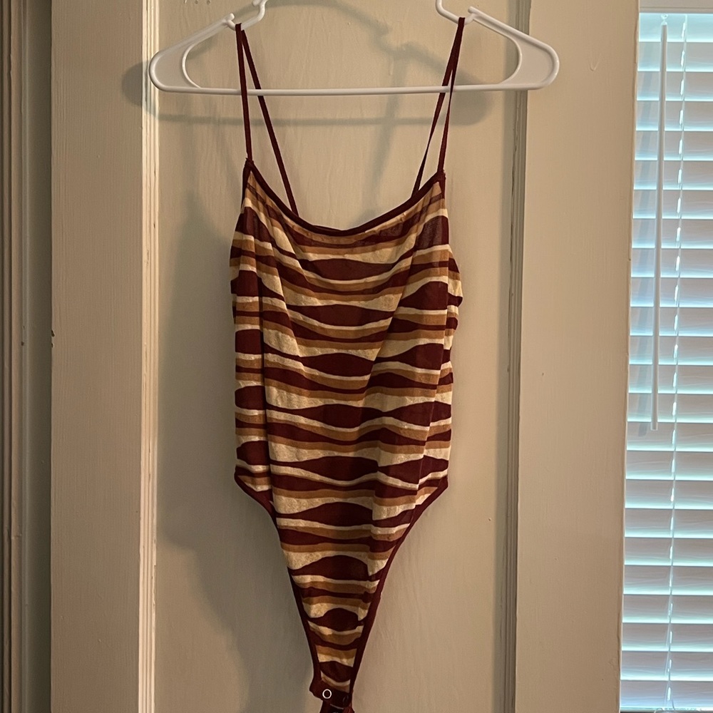 Zara brown patterned bodysuit
